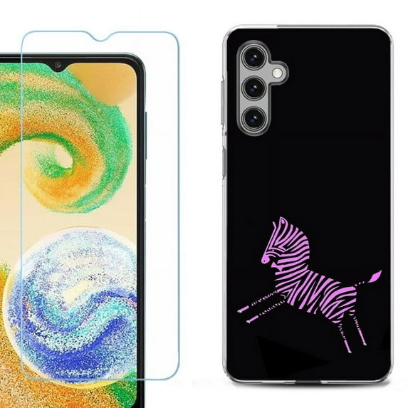 OneToughShield ® Compatible with Samsung Galaxy S24, Shockproof Fashion Phone Case, with Tempered Glass Screen Protector - Zebra Running