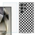 thumbnail image 1 of OneToughShield ® Compatible with Samsung Galaxy S24 Ultra, Shockproof Phone Case, with Tempered Glass Screen Protector - Checker B/W, 1 of 4