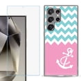 thumbnail image 1 of OneToughShield ® Compatible with Samsung Galaxy S24 Ultra, Shockproof Phone Case, with Tempered Glass Screen Protector - Chevron/Anchor, 1 of 4