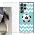 thumbnail image 1 of OneToughShield ® Compatible with Samsung Galaxy S24 Ultra, Shockproof Phone Case, with Tempered Glass Screen Protector - Chevron/Soccer, 1 of 4