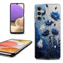 OneToughShield Floral Shockproof Back Cover Cell Phone Case for Samsung Galaxy A15 5G, Cornflower