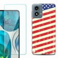 thumbnail image 1 of OneToughShield ® Shockproof Phone Case Compatible with Motorola Moto G Power 5G 2024, with Tempered Glass Screen Protector - Flag / USA, 1 of 4