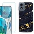thumbnail image 1 of OneToughShield ® Shockproof Phone Case Compatible with Motorola Moto G Power 5G 2024, with Tempered Glass Screen Protector - Marble / Lava, 1 of 4