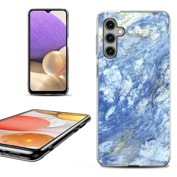 OneToughShield ® Shockproof Phone Case Compatible with Samsung Galaxy A15 5G - Marble / Gem Blue