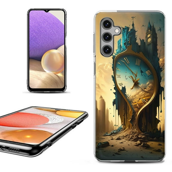 OneToughShield ® Shockproof Phone Case Compatible with Samsung Galaxy A15 5G - Melting Clock
