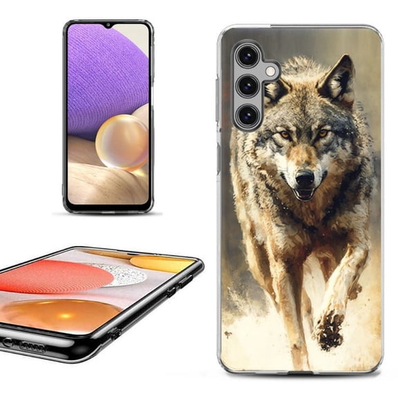 OneToughShield ® Shockproof Phone Case Compatible with Samsung Galaxy A15 5G - Running Wolf