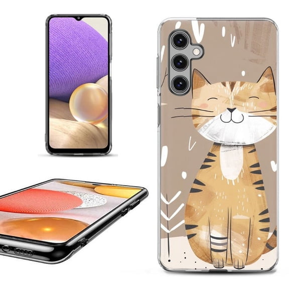 OneToughShield ® Shockproof Phone Case Compatible with Samsung Galaxy A15 5G - Smiling Cat