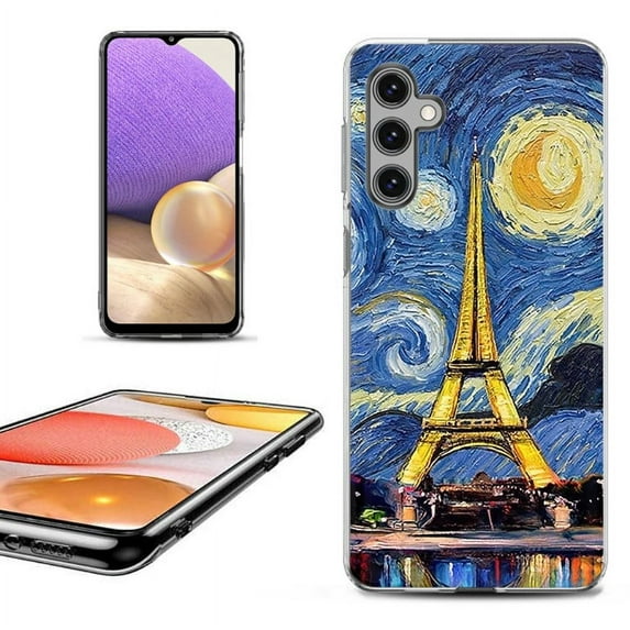 OneToughShield ® Shockproof Phone Case Compatible with Samsung Galaxy A15 5G - Starry Night Eiffel
