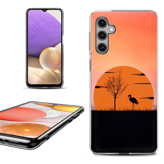 OneToughShield ® Shockproof Phone Case Compatible with Samsung Galaxy A15 5G - Sunset Flamingo
