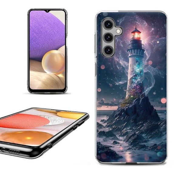 OneToughShield ® Shockproof Phone Case Compatible with Samsung Galaxy A15 5G - Surreal Lighthouse