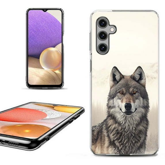 OneToughShield ® Shockproof Phone Case Compatible with Samsung Galaxy A15 5G - Wolf Snow