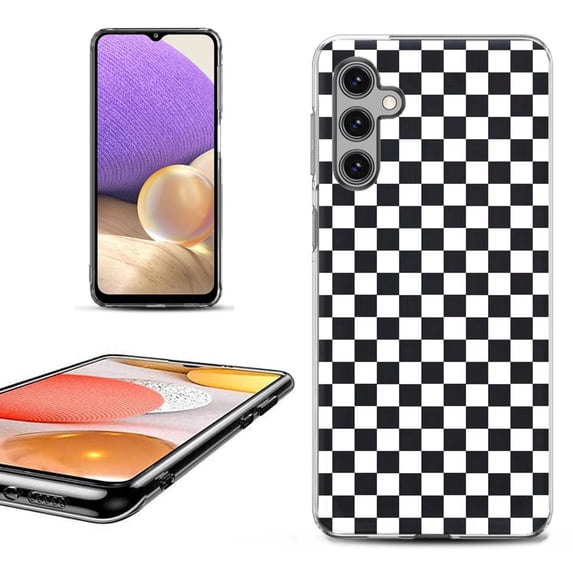 OneToughShield ® Shockproof Phone Case Compatible with Samsung Galaxy A25 5G - Checker B/W