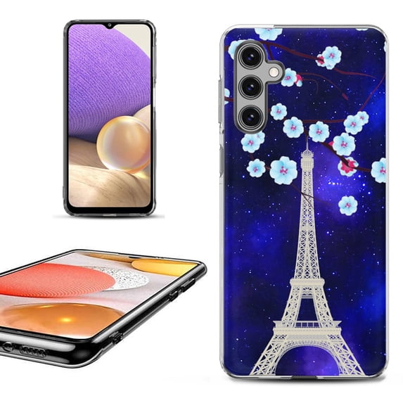 OneToughShield ® Shockproof Phone Case Compatible with Samsung Galaxy A25 5G - Eiffel Tower Stars