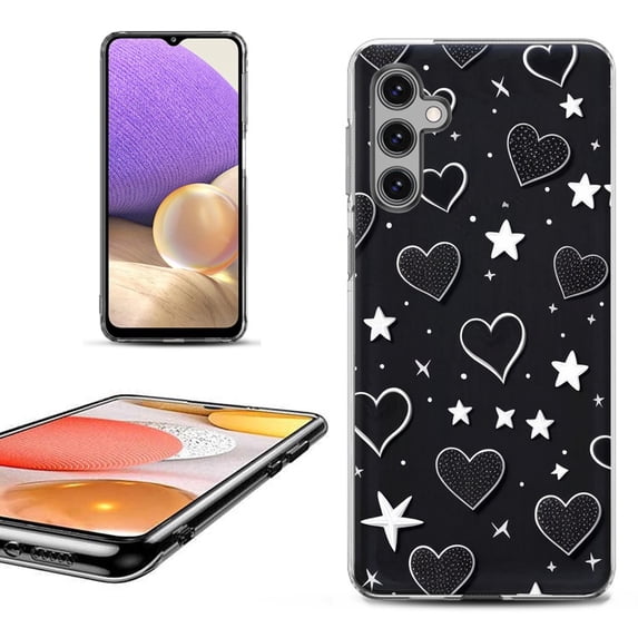 OneToughShield ® Shockproof Phone Case Compatible with Samsung Galaxy A25 5G - Hearts n Stars