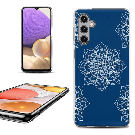OneToughShield ® Shockproof Phone Case Compatible with Samsung Galaxy A25 5G - Mandala / Blue