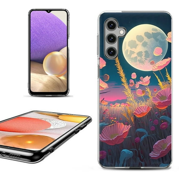 OneToughShield ® Shockproof Phone Case Compatible with Samsung Galaxy A25 5G - Moon Poppies