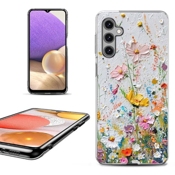 OneToughShield ® Shockproof Phone Case Compatible with Samsung Galaxy A25 5G - Pastel Flowers