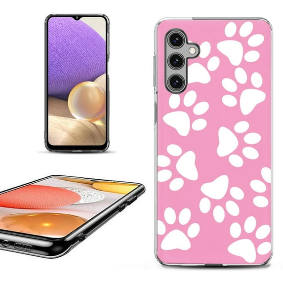 OneToughShield ® Shockproof Phone Case Compatible with Samsung Galaxy A25 5G - Pet Paw/ Pink