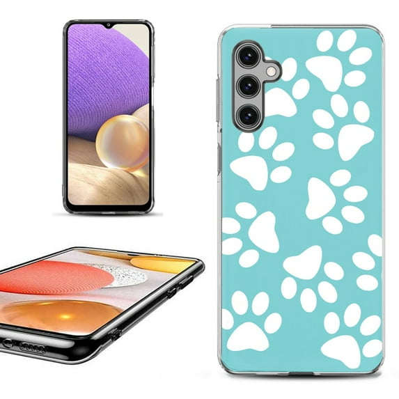 OneToughShield ® Shockproof Phone Case Compatible with Samsung Galaxy A25 5G - Pet Paw / Teal