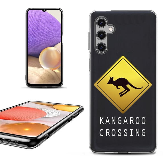 OneToughShield ® Shockproof Phone Case Compatible with Samsung Galaxy A25 5G - Road Sign Kangaroo