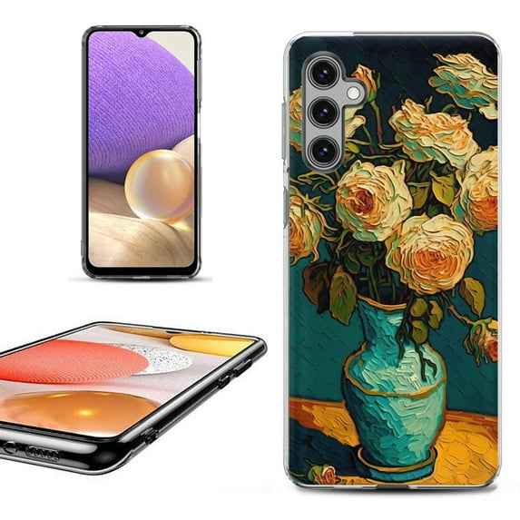 OneToughShield ® Shockproof Phone Case Compatible with Samsung Galaxy A25 5G - Roses in a vase