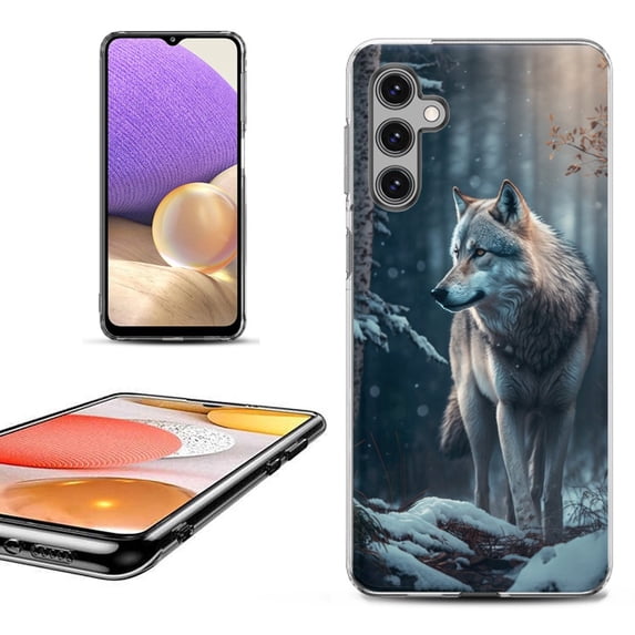 OneToughShield ® Shockproof Phone Case Compatible with Samsung Galaxy A25 5G - Wolf Winter