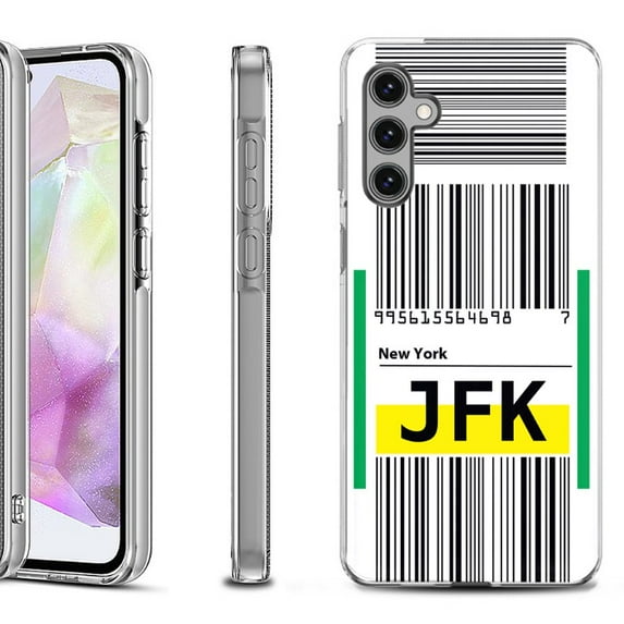 OneToughShield ® Shockproof Phone Case Compatible with Samsung Galaxy A35 5G - Airport Tag / New York