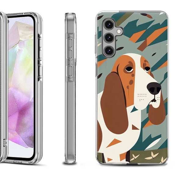 OneToughShield ® Shockproof Phone Case Compatible with Samsung Galaxy A35 5G - Basset Hound