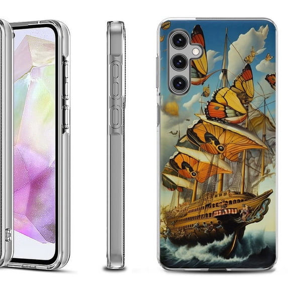 OneToughShield ® Shockproof Phone Case Compatible with Samsung Galaxy A35 5G - Butterfly Ship