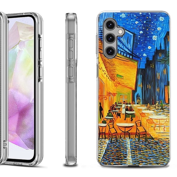 OneToughShield ® Shockproof Phone Case Compatible with Samsung Galaxy A35 5G - Cafe Terrace