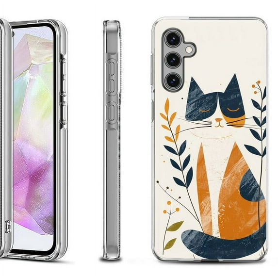 OneToughShield ® Shockproof Phone Case Compatible with Samsung Galaxy A35 5G - Calm Cat