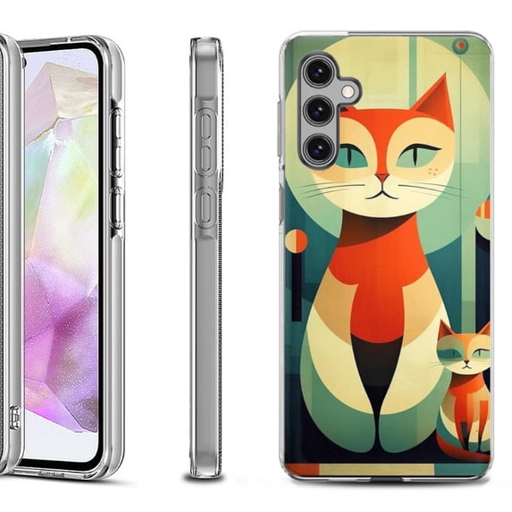 OneToughShield ® Shockproof Phone Case Compatible with Samsung Galaxy A35 5G - Cute Cats