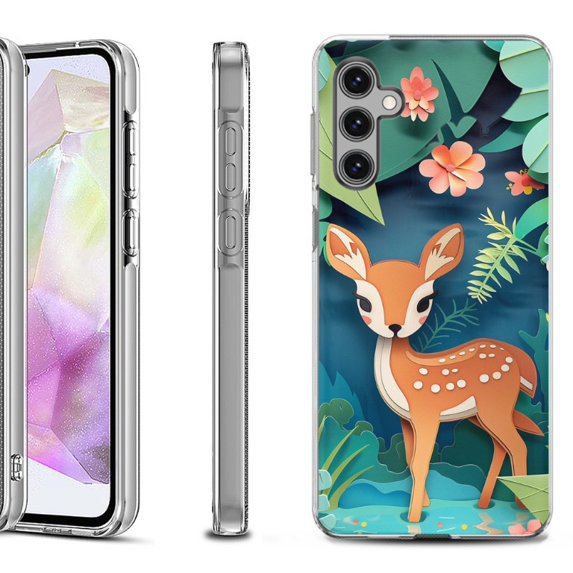 OneToughShield ® Shockproof Phone Case Compatible with Samsung Galaxy A35 5G - Fawn Craft