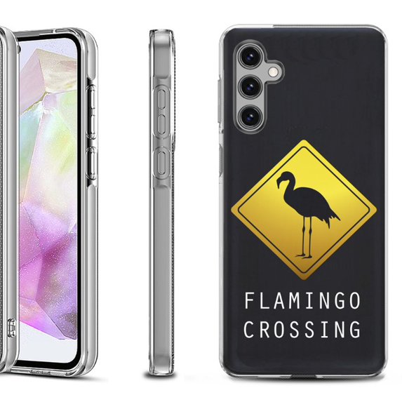 OneToughShield ® Shockproof Phone Case Compatible with Samsung Galaxy A35 5G - Flamingo
