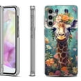 thumbnail image 1 of OneToughShield ® Shockproof Phone Case Compatible with Samsung Galaxy A35 5G - Giraffe Flower, 1 of 3