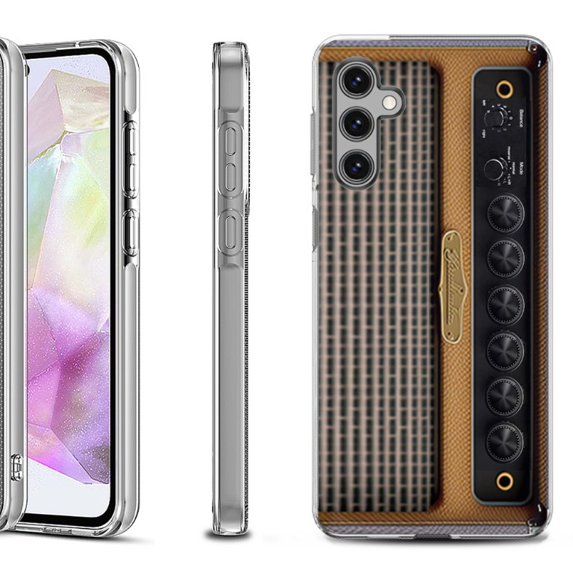OneToughShield ® Shockproof Phone Case Compatible with Samsung Galaxy A35 5G - Guitar Amp