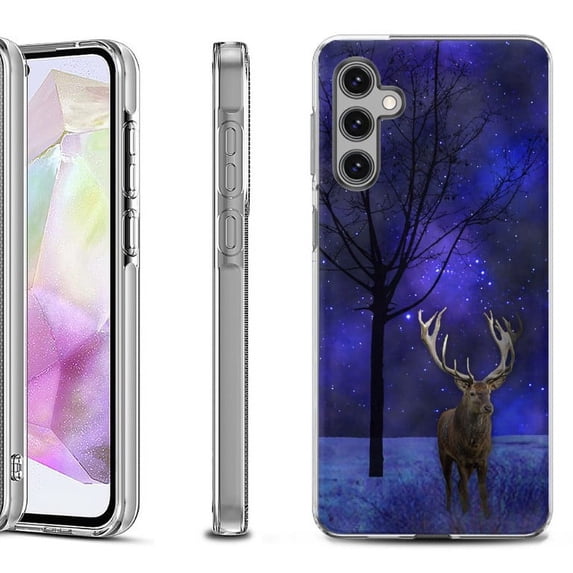 OneToughShield ® Shockproof Phone Case Compatible with Samsung Galaxy A35 5G - Midnight Deer