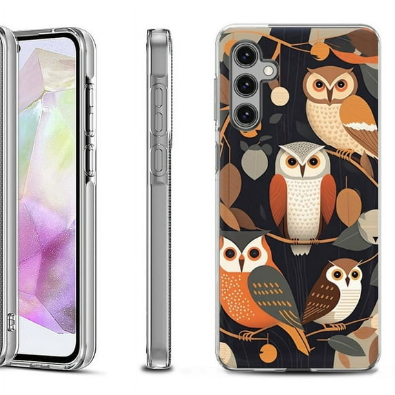 OneToughShield ® Shockproof Phone Case Compatible with Samsung Galaxy A35 5G - Owl Mix