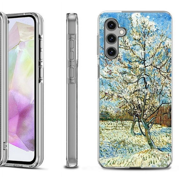 OneToughShield ® Shockproof Phone Case Compatible with Samsung Galaxy A35 5G - Peach Tree Blossom
