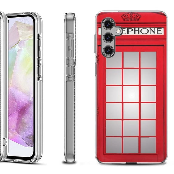 OneToughShield ® Shockproof Phone Case Compatible with Samsung Galaxy A35 5G - Phone Booth Red
