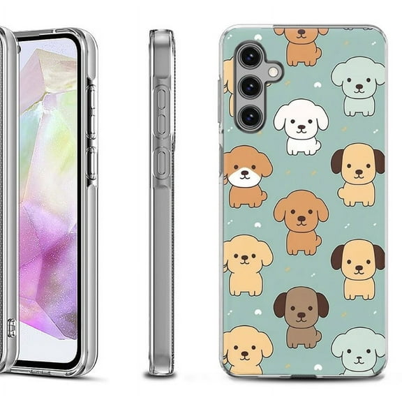 OneToughShield ® Shockproof Phone Case Compatible with Samsung Galaxy A35 5G - Puppies