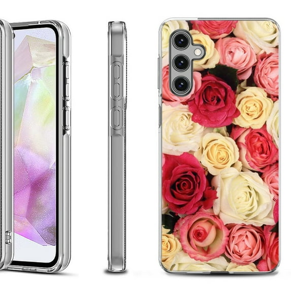 OneToughShield ® Shockproof Phone Case Compatible with Samsung Galaxy A35 5G - Rose Bouquet