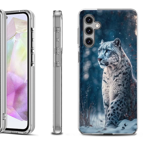 OneToughShield ® Shockproof Phone Case Compatible with Samsung Galaxy A35 5G - Snow Leopard
