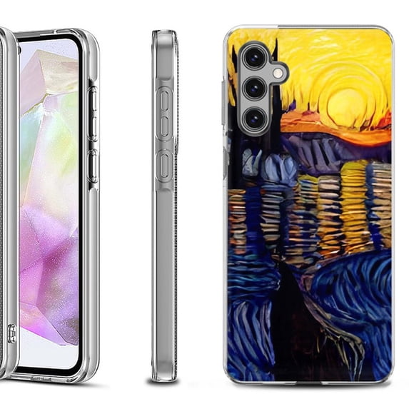 OneToughShield ® Shockproof Phone Case Compatible with Samsung Galaxy A35 5G - Sunset River