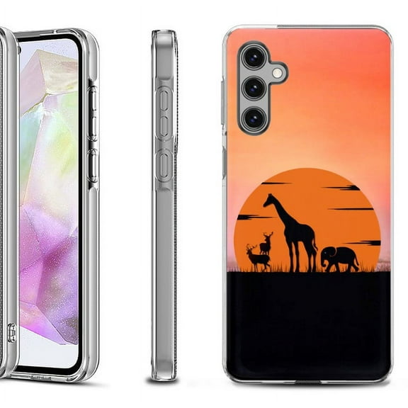 OneToughShield ® Shockproof Phone Case Compatible with Samsung Galaxy A35 5G - Sunset Safari