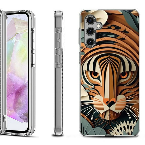 OneToughShield ® Shockproof Phone Case Compatible with Samsung Galaxy A35 5G - Tiger Art