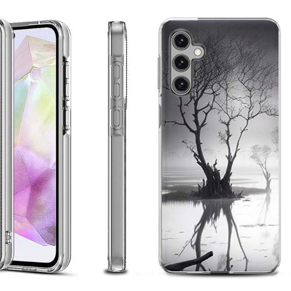 OneToughShield ® Shockproof Phone Case Compatible with Samsung Galaxy A35 5G - Tree BW