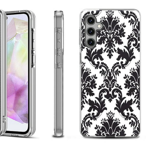 OneToughShield ® Shockproof Phone Case Compatible with Samsung Galaxy A35 5G - Victorian White/Black