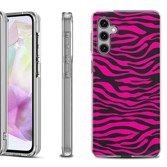 OneToughShield ® Shockproof Phone Case Compatible with Samsung Galaxy A35 5G - Zebra Pink