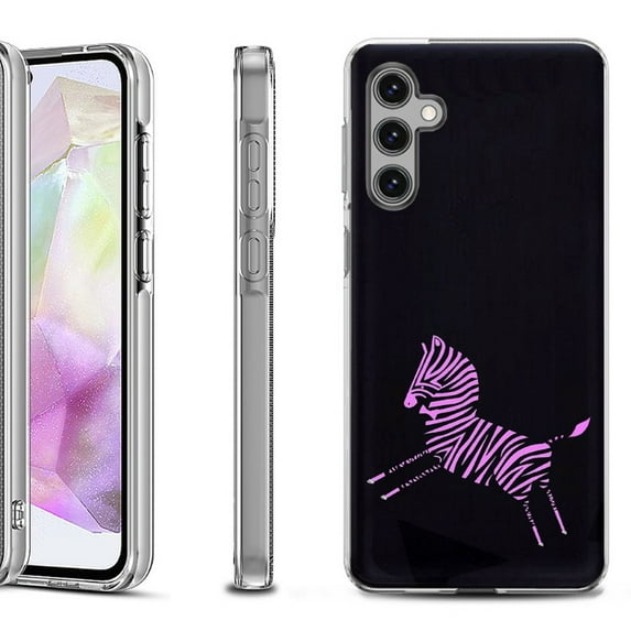 OneToughShield ® Shockproof Phone Case Compatible with Samsung Galaxy A35 5G - Zebra Running